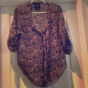 Romeo & Juliet Couture blouse peacock feathers